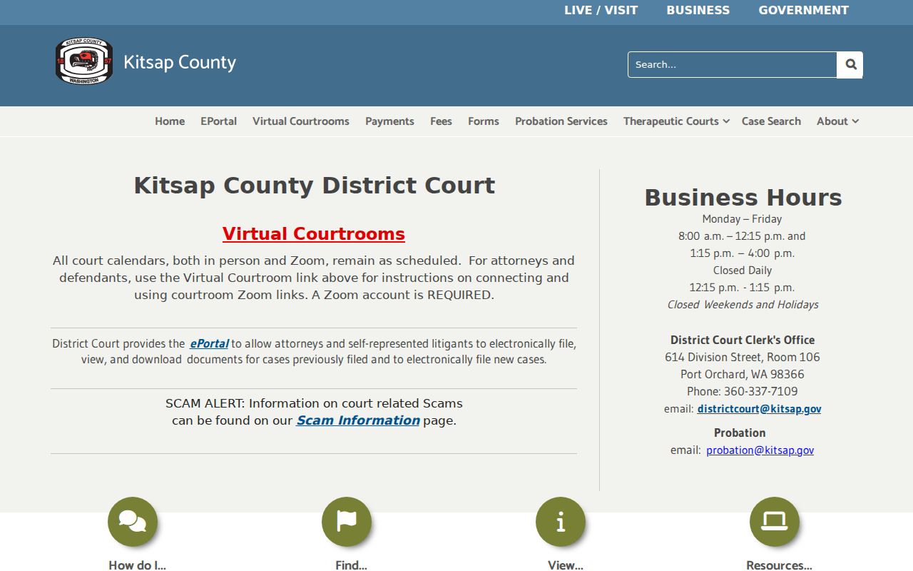 Kitsap District Court route for Bremerton criminal records