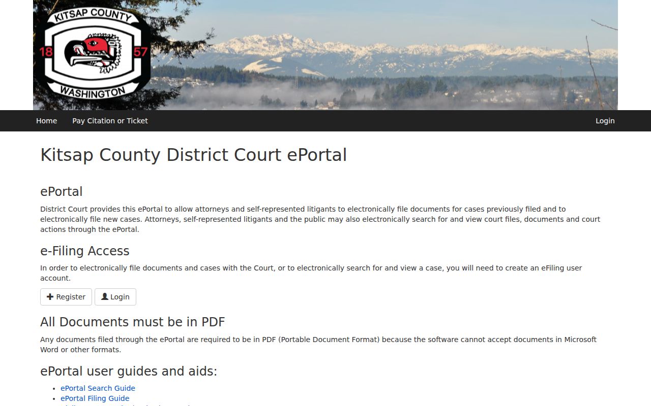 Kitsap County District criminal case ePortal