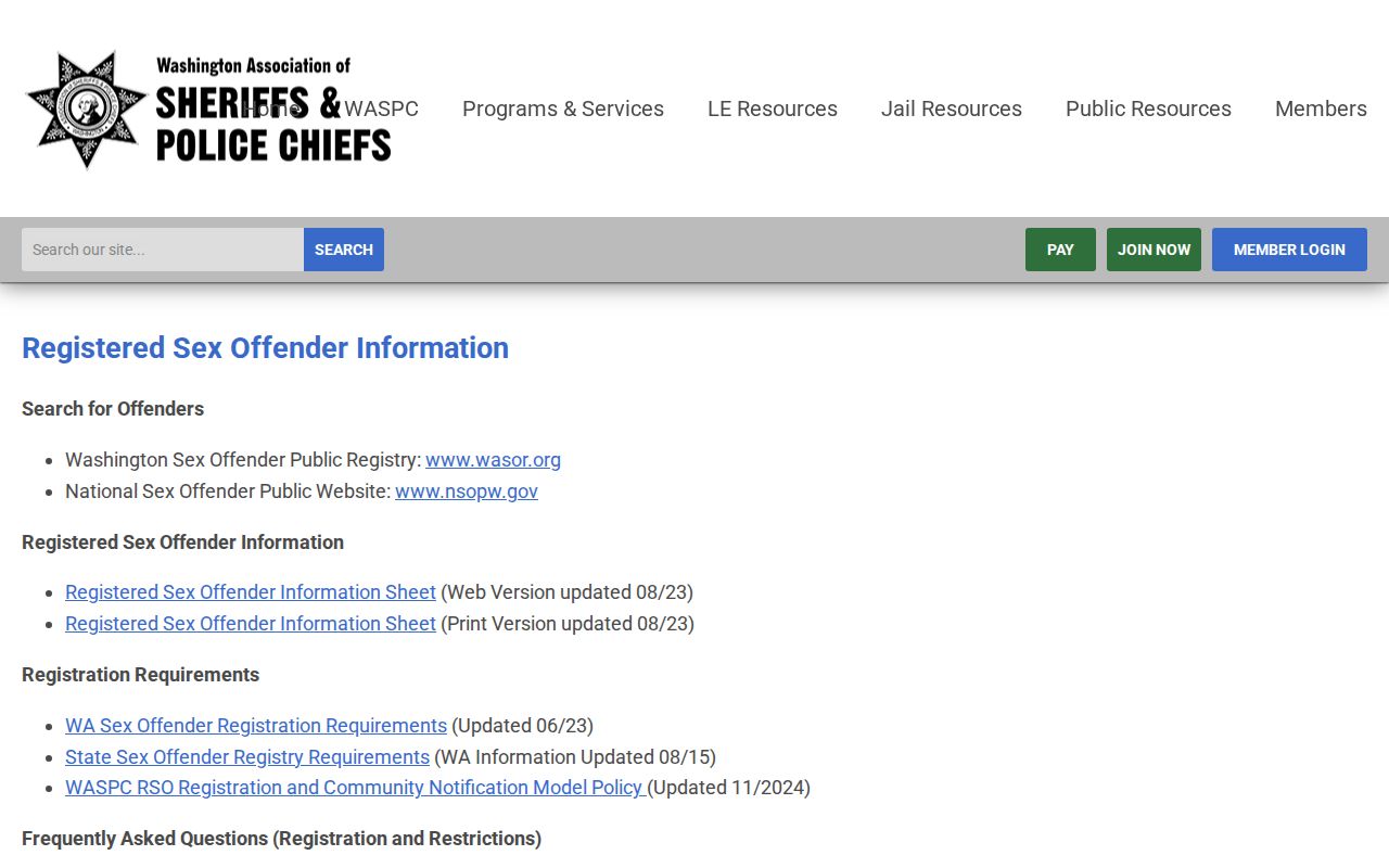 Washington registry information related to Kitsap County criminal records