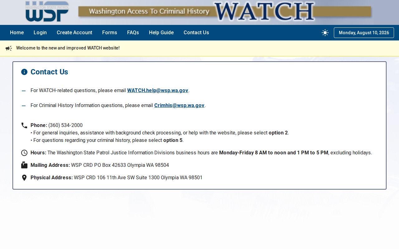 WSP contact route for Kitsap County criminal record corrections